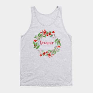 Boho Gift Floral Wreath Inspirational Bohemian Design Dreamer Tee Tank Top